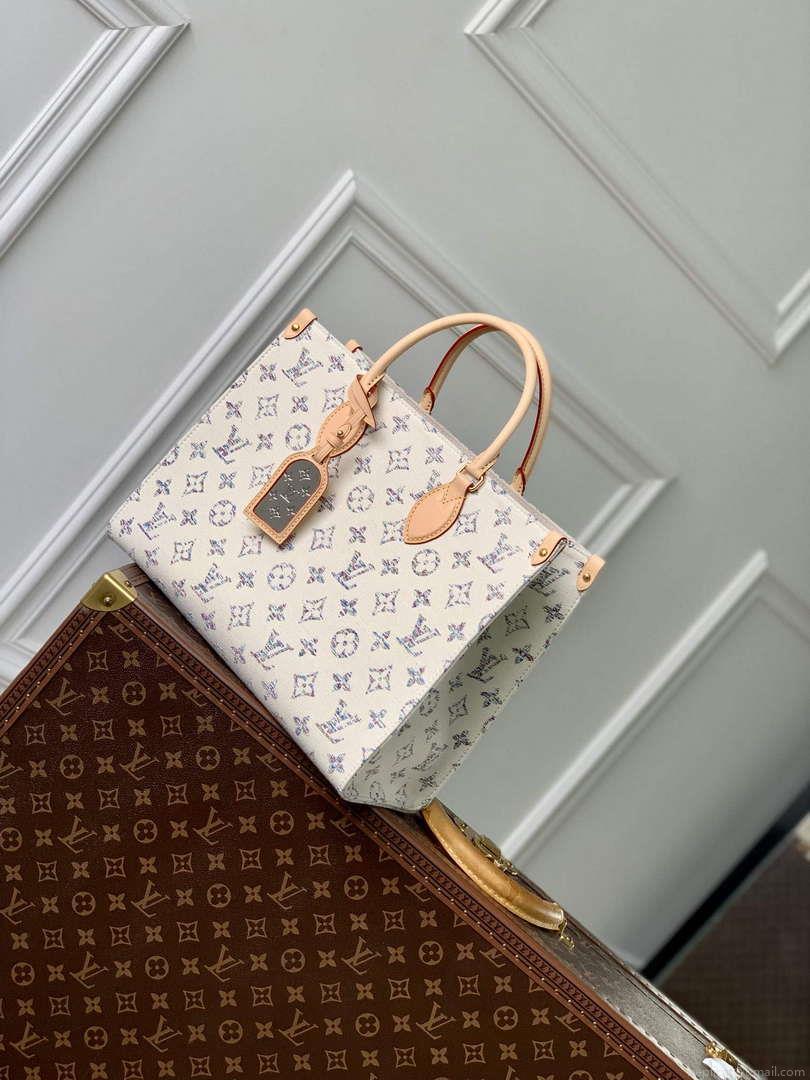 LV M24708 Louis Vuitton OnTheGo MM Bag Multicolor Beige