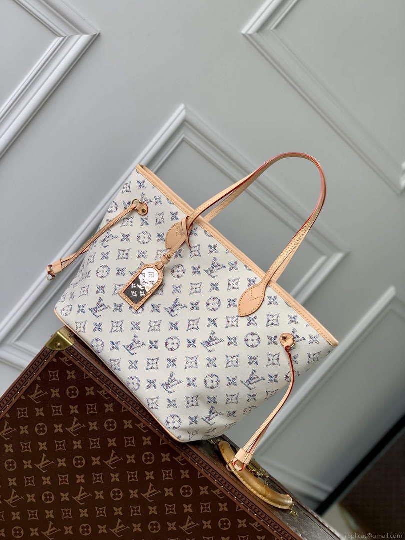 LV M24905 Louis Vuitton Neverfull MM Bag Multicolor Beige