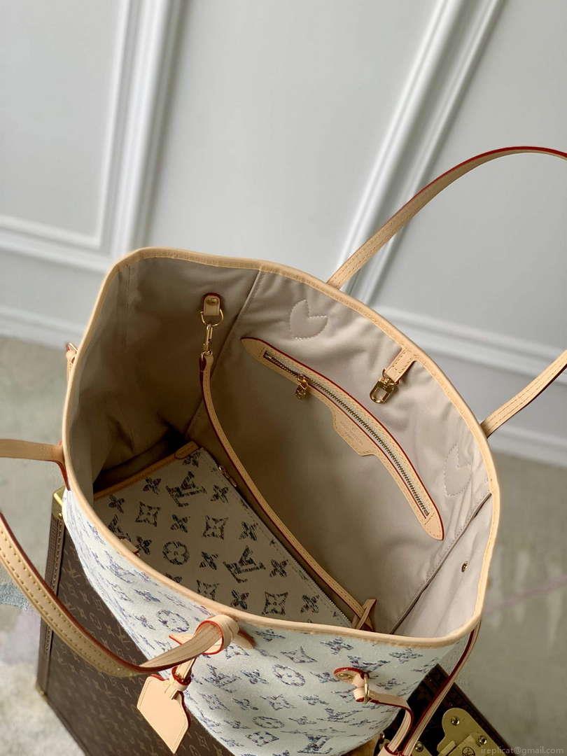 LV M24905 Louis Vuitton Neverfull MM Bag Multicolor Beige
