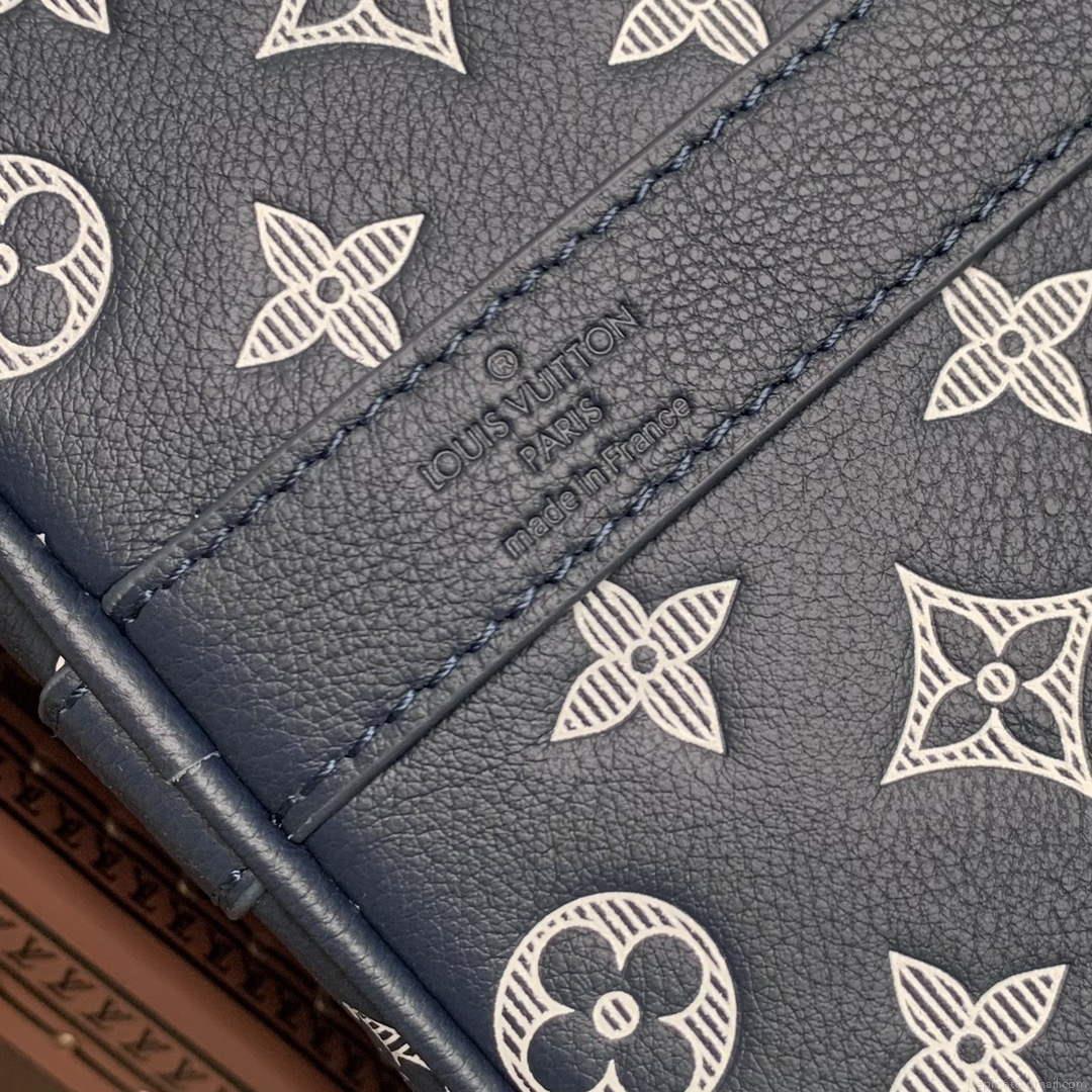 LV M24953 Louis Vuitton Keepall Bandoulière 50 Travel Bag Ink Blue/White
