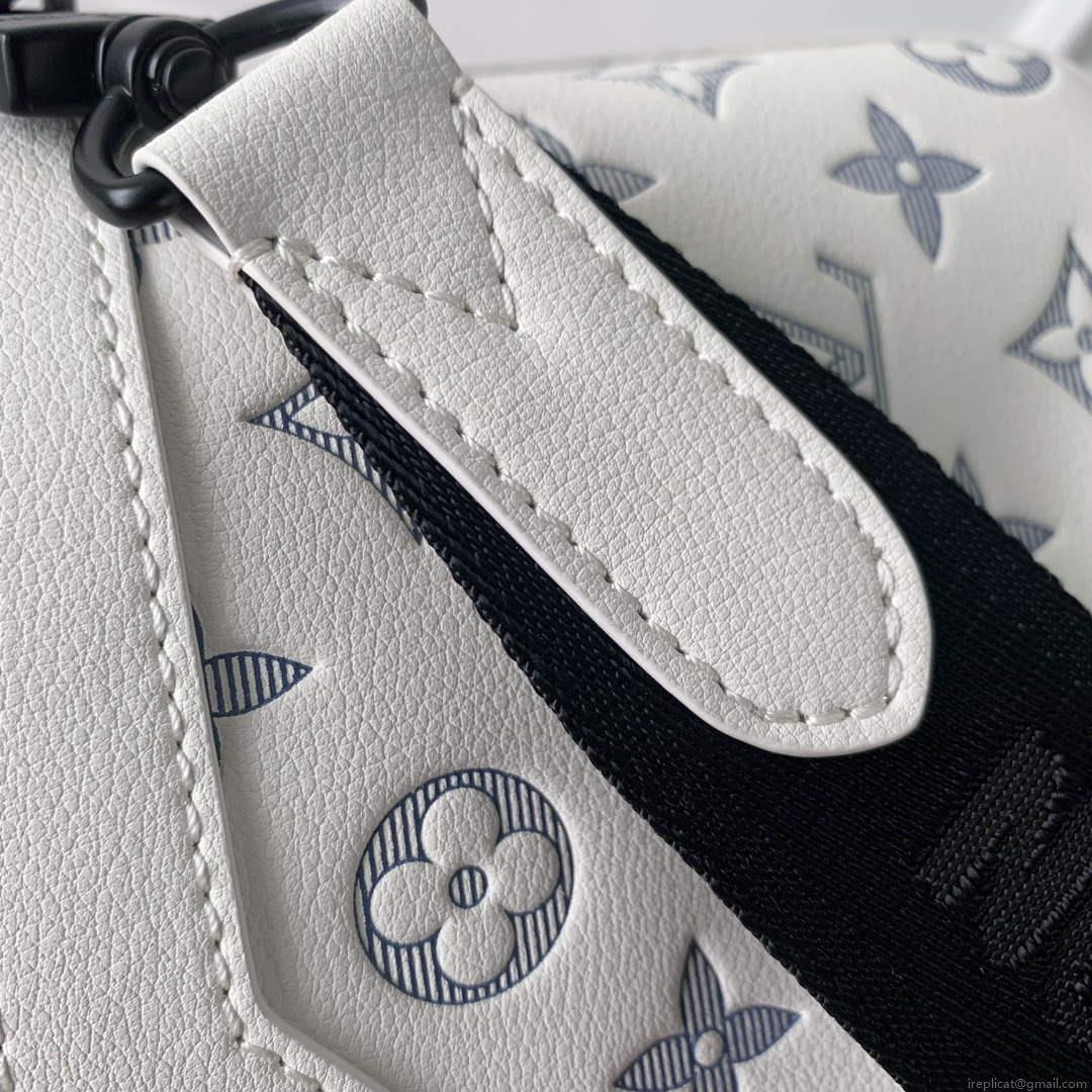 LV M24754 Louis Vuitton Trio Messenger Bag White/Navy Blue