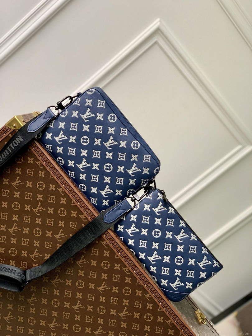 LV M24753 Louis Vuitton Trio Messenger Bag Ink Blue/White