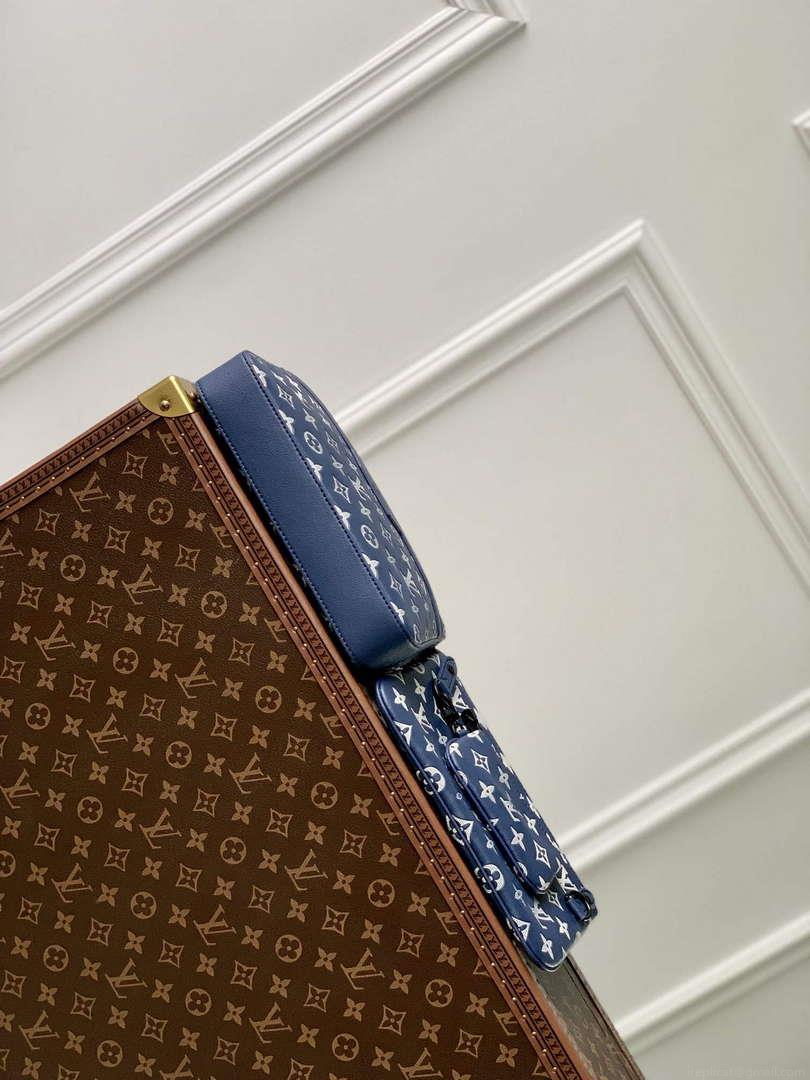 LV M24753 Louis Vuitton Trio Messenger Bag Ink Blue/White