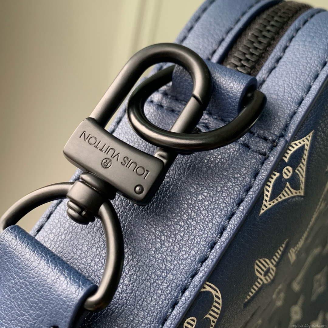 LV M24753 Louis Vuitton Trio Messenger Bag Ink Blue/White