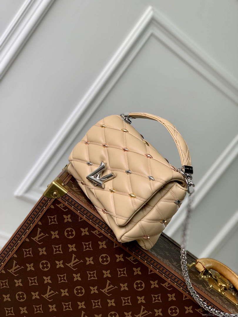 LV M24151 Louis Vuitton GO-14 MM Handbag Beige