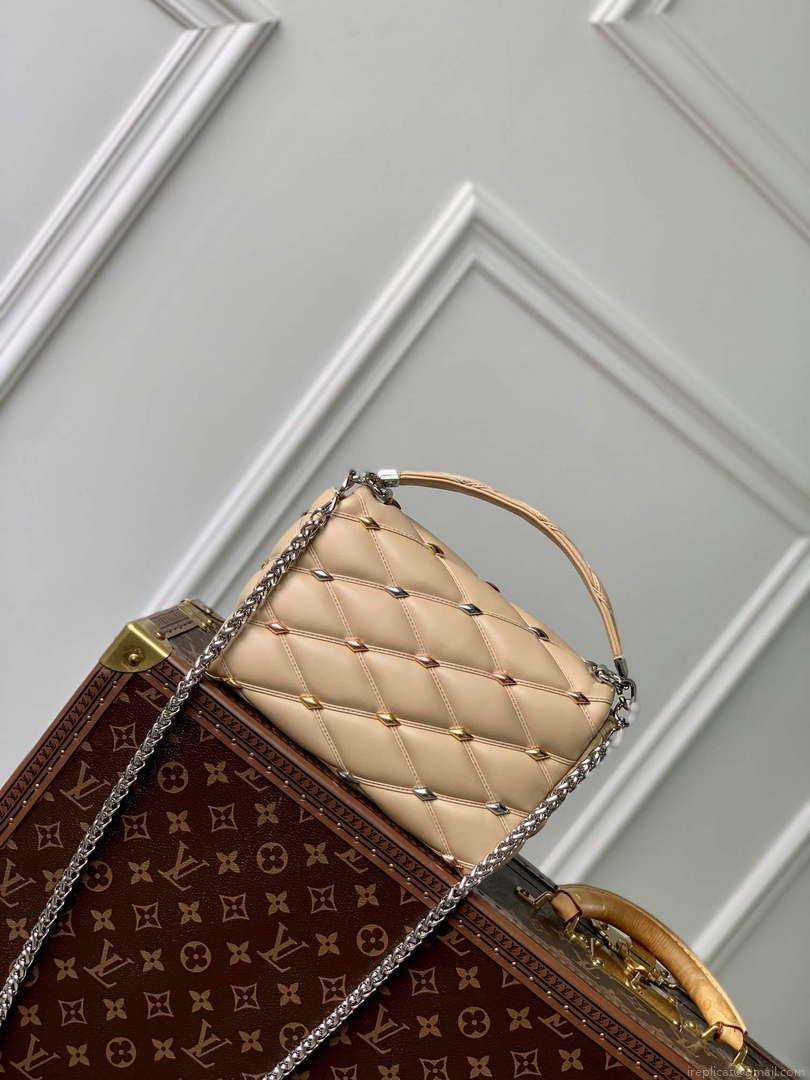 LV M24151 Louis Vuitton GO-14 MM Handbag Beige