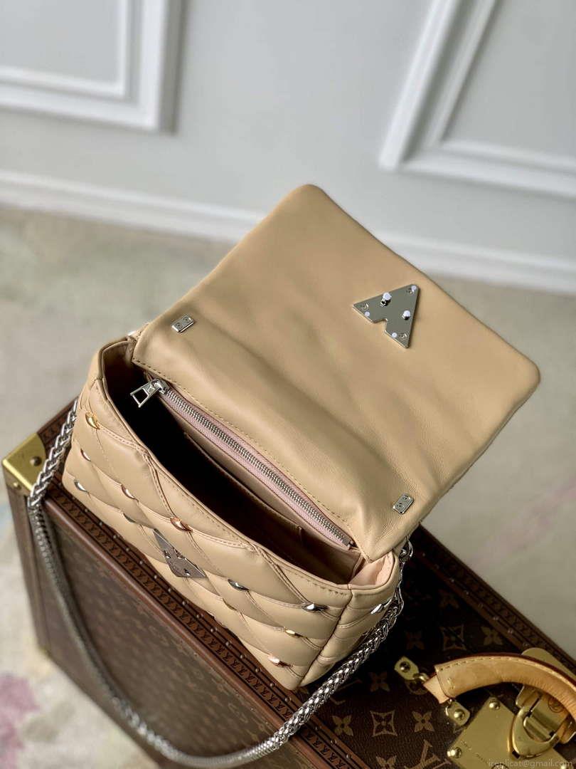 LV M24151 Louis Vuitton GO-14 MM Handbag Beige