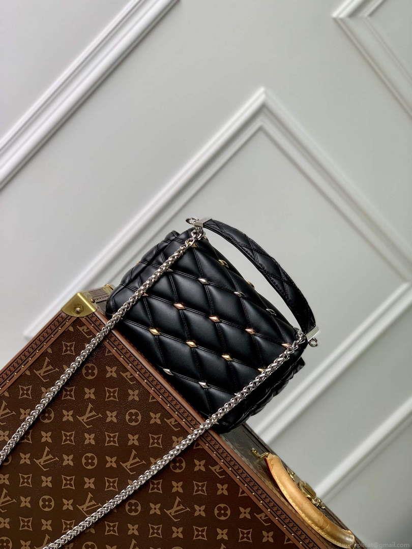 LV M24151 Louis Vuitton GO-14 MM Handbag Black