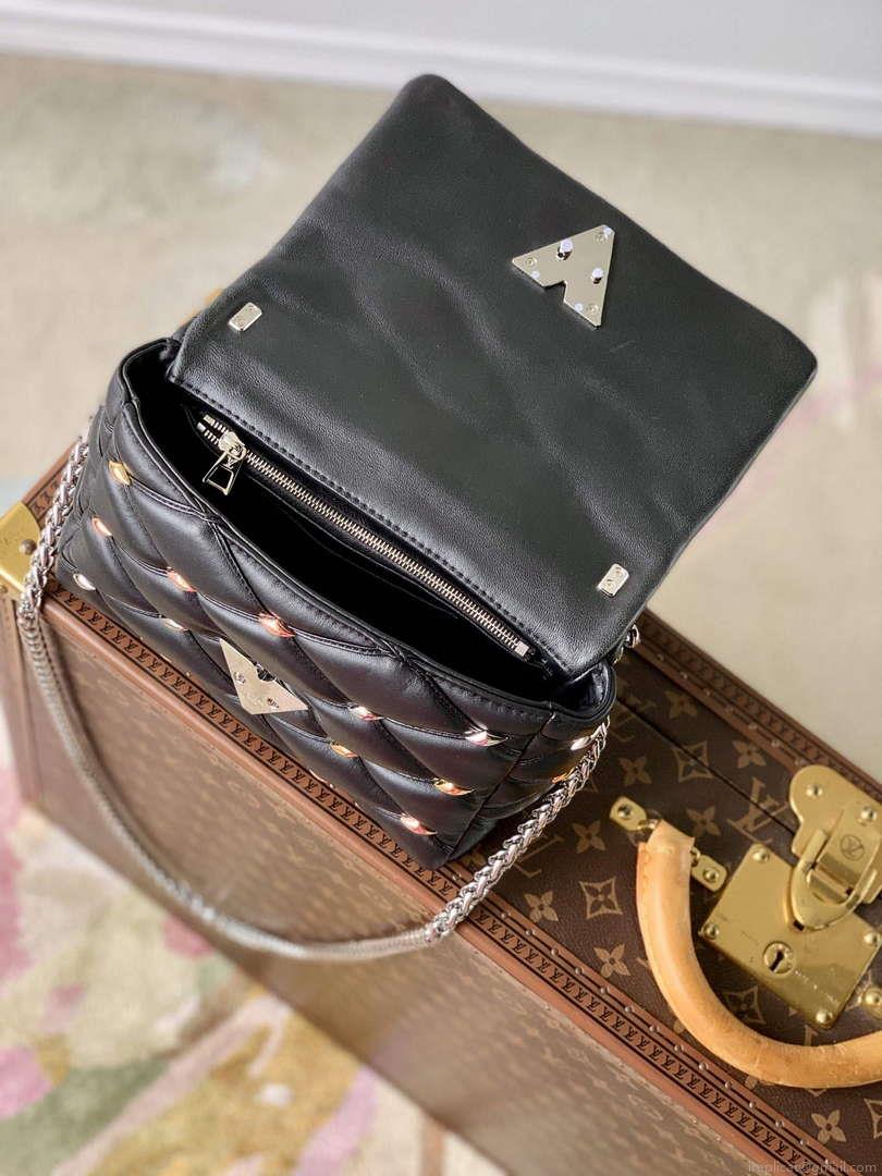 LV M24151 Louis Vuitton GO-14 MM Handbag Black