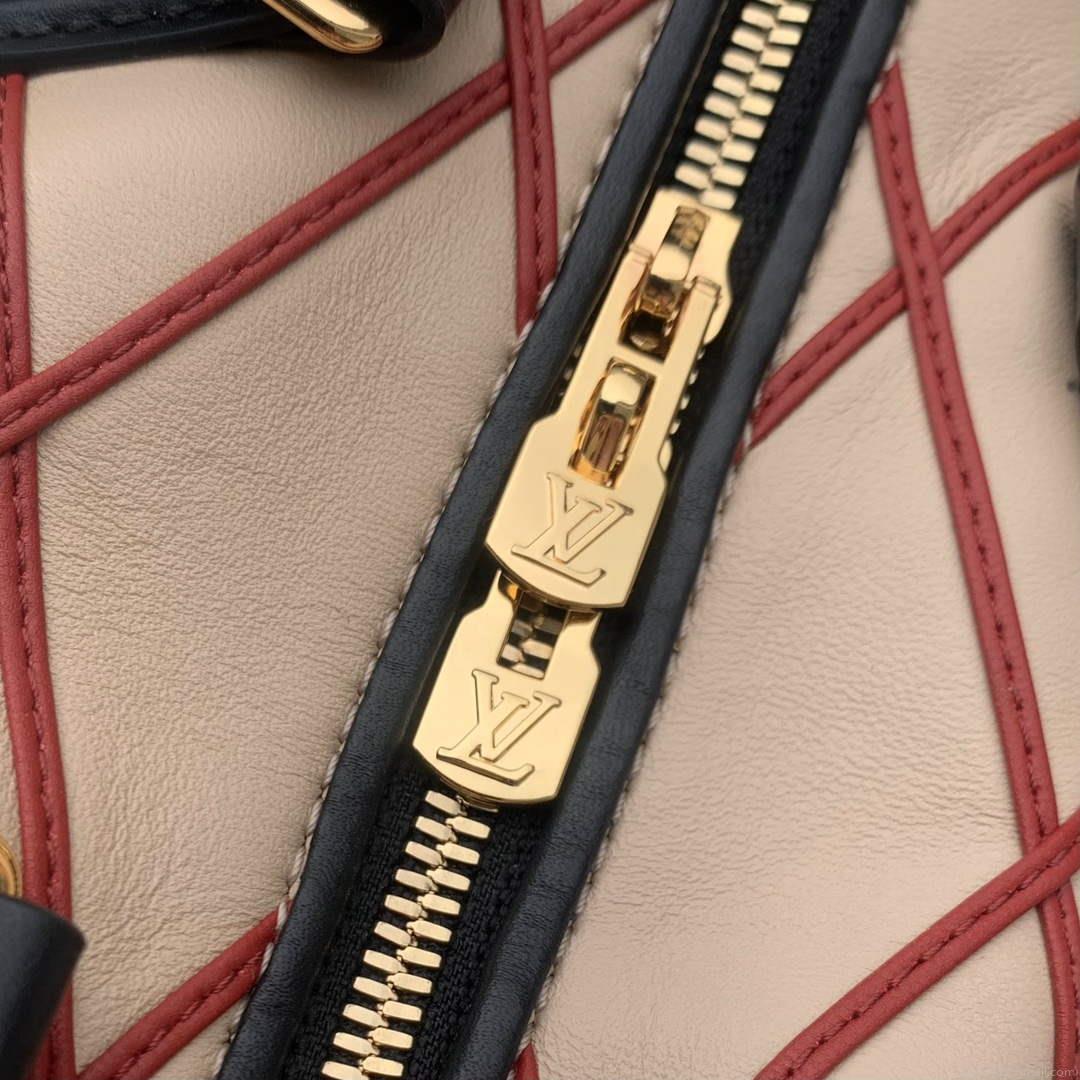 LV M24261 Louis Vuitton Speedy Bandoulière 20 Handbag Beige/Red
