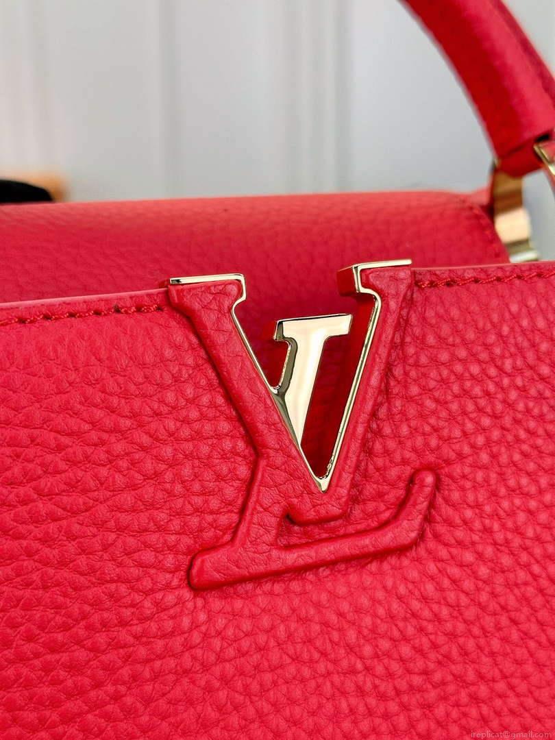 LV M43935 Louis Vuitton Capucines BB Handbag Taurillon Red