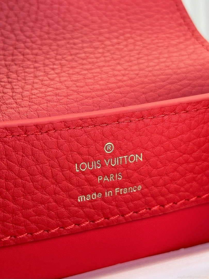 LV M43935 Louis Vuitton Capucines Mini Handbag Taurillon Red