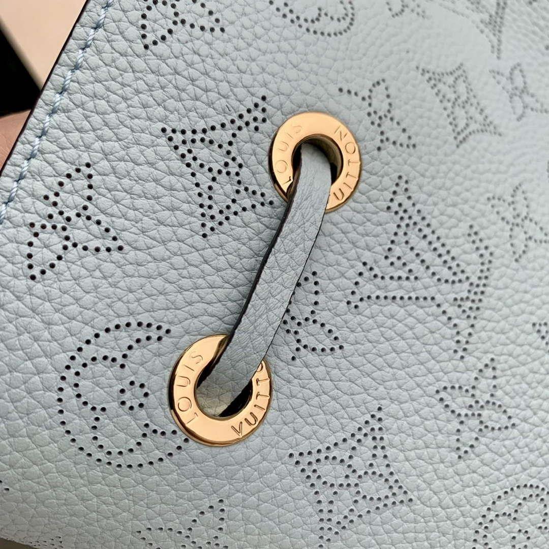 LV M57070 Louis Vuitton Bella Bucket Bag Mahina leather Sky blue