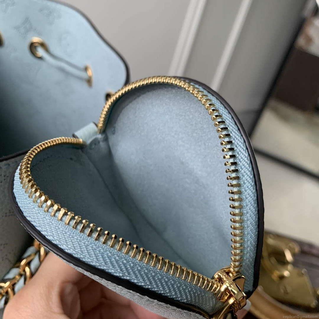 LV M57070 Louis Vuitton Bella Bucket Bag Mahina leather Sky blue
