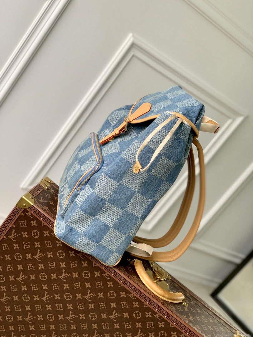 LV N40708 Louis Vuitton Montsouris Backpack Blue