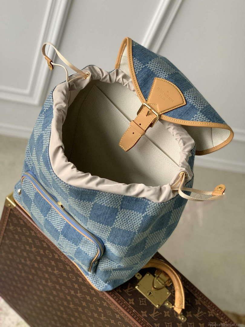 LV N40708 Louis Vuitton Montsouris Backpack Blue