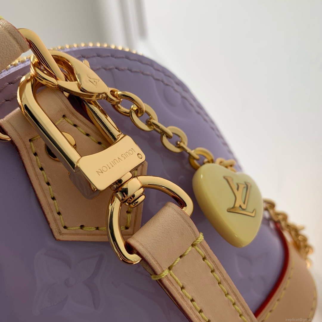 LV M82974 Louis Vuitton Nano Alma Handbag Glossy Lilac