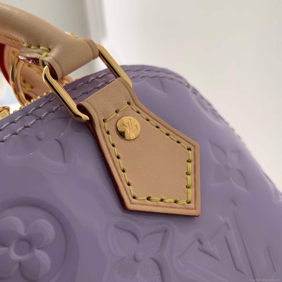 LV M82974 Louis Vuitton Nano Alma Handbag Glossy Lilac
