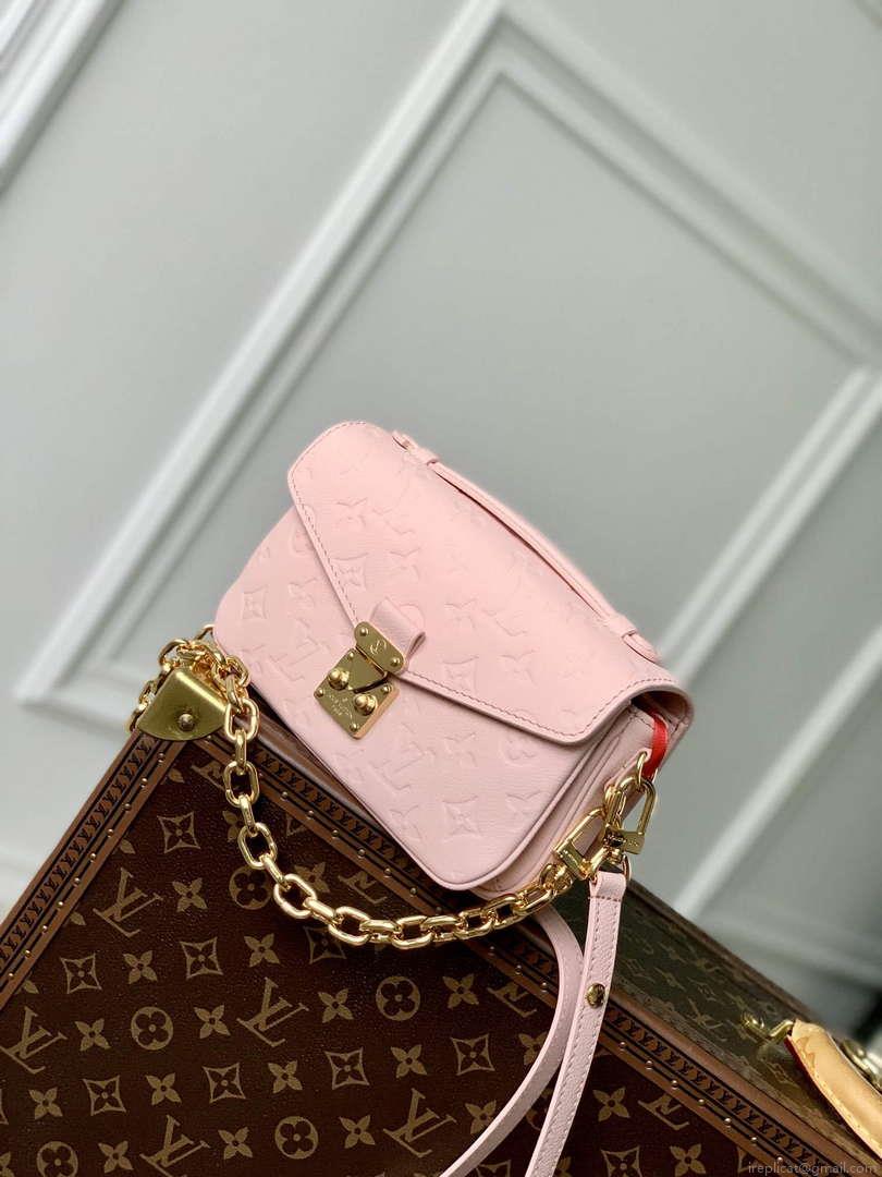 LV M47045 Louis Vuitton Pochette Métis East West Handbag Opal Pink