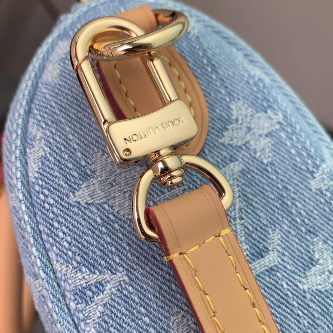 LV M11212 Louis Vuitton Nano Speedy Bag Sky Blue Monogram denim