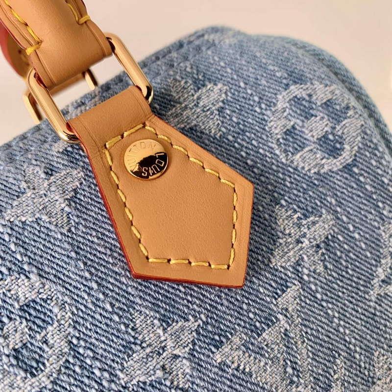 LV M11212 Louis Vuitton Nano Speedy Bag Sky Blue Monogram denim