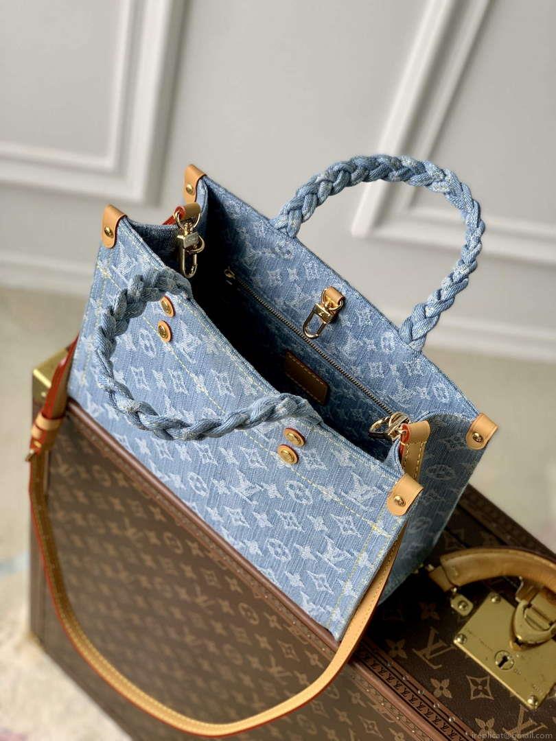 LV M24897 Louis Vuitton Let Go PM Bag Sky Blue Monogram denim