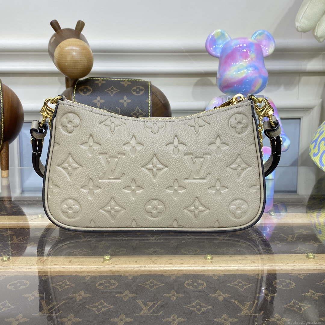 LV M81862 Louis Vuitton Easy Pouch On Strap Bag Monogram empreinte Tourterelle Beige