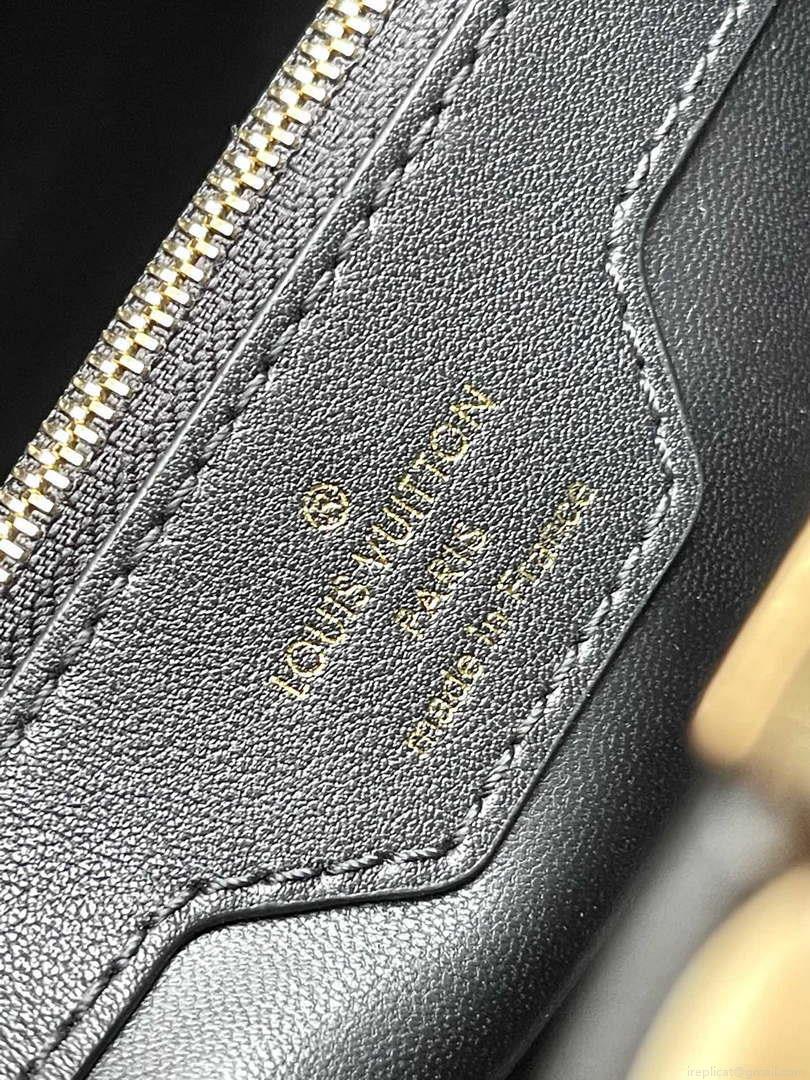 LV M48865 Louis Vuitton Capucines BB Handbag Straw Leather Beige Black