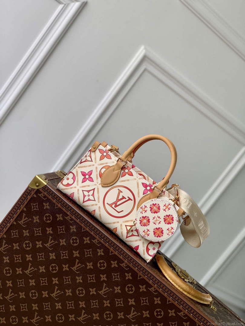 LV M25318 Louis Vuitton OnTheGo East West Handbag Coral