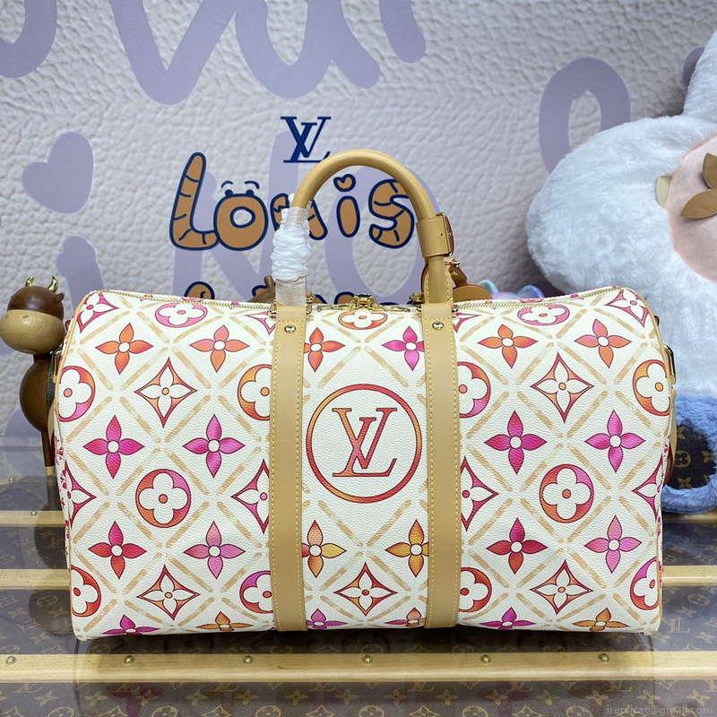 LV M11251 Louis Vuitton Keepall Bandoulière 45 Bag Coral