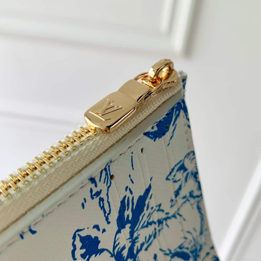 LV M11263 Louis Vuitton Neverfull MM Tote Bag Lagoon Blue