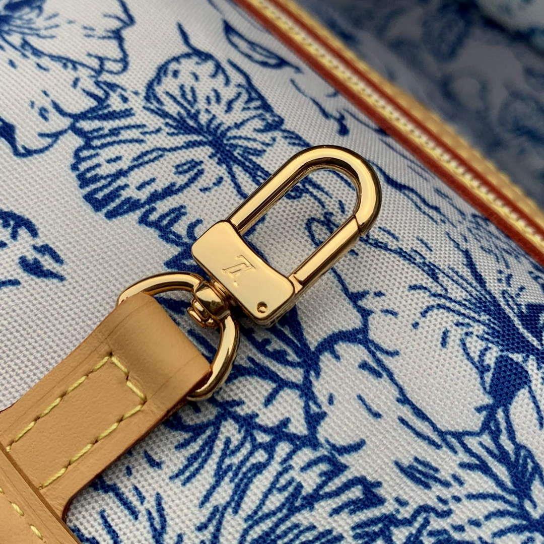 LV M11263 Louis Vuitton Neverfull MM Tote Bag Lagoon Blue