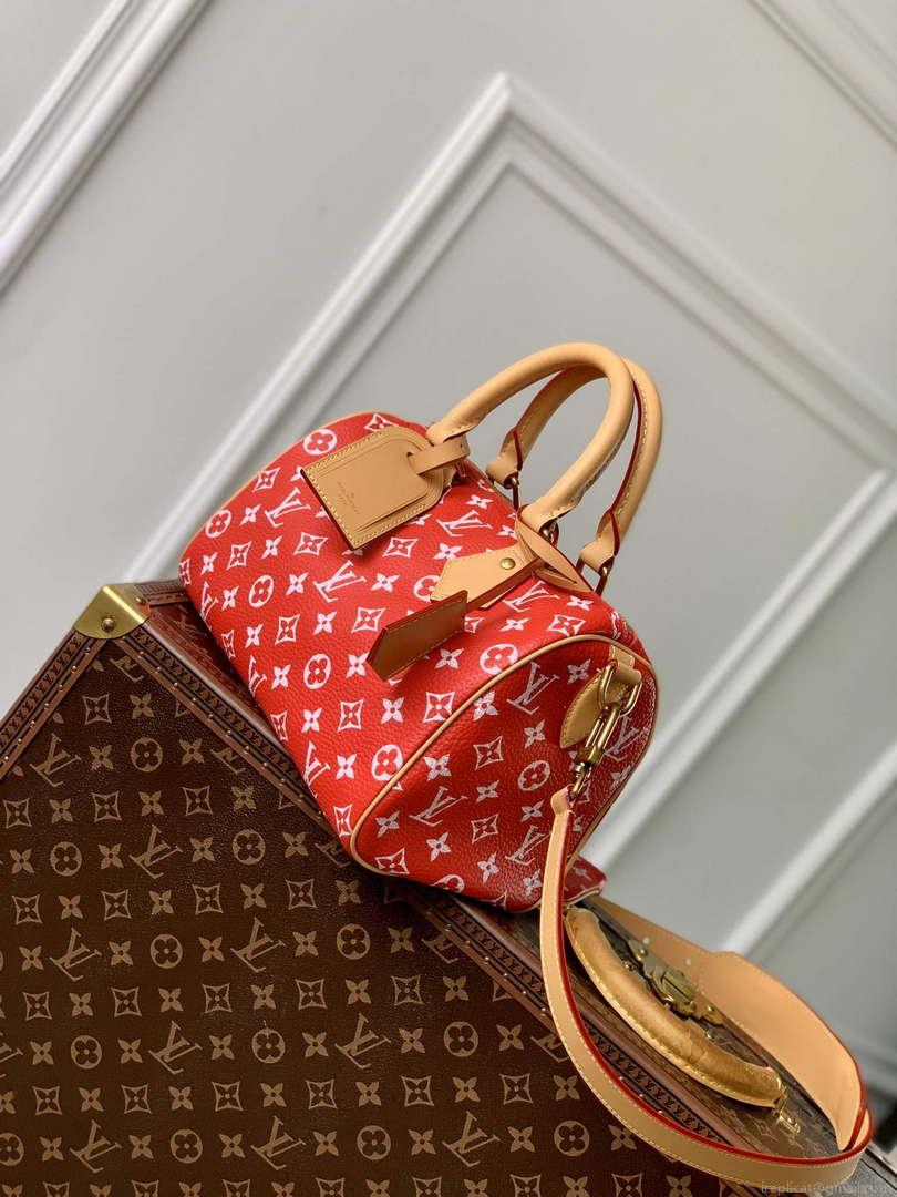 LV M24425 Louis Vuitton Speedy P9 Bandoulière 25 Bag Monogram Leather Red