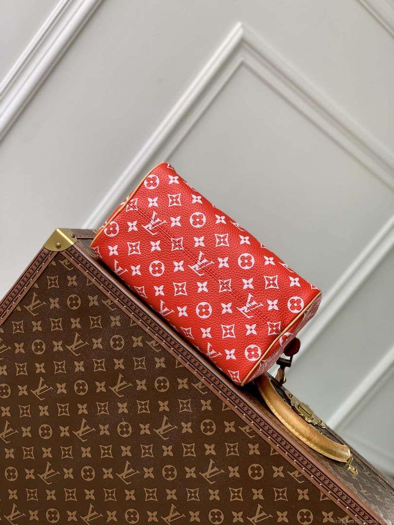 LV M24425 Louis Vuitton Speedy P9 Bandoulière 25 Bag Monogram Leather Red