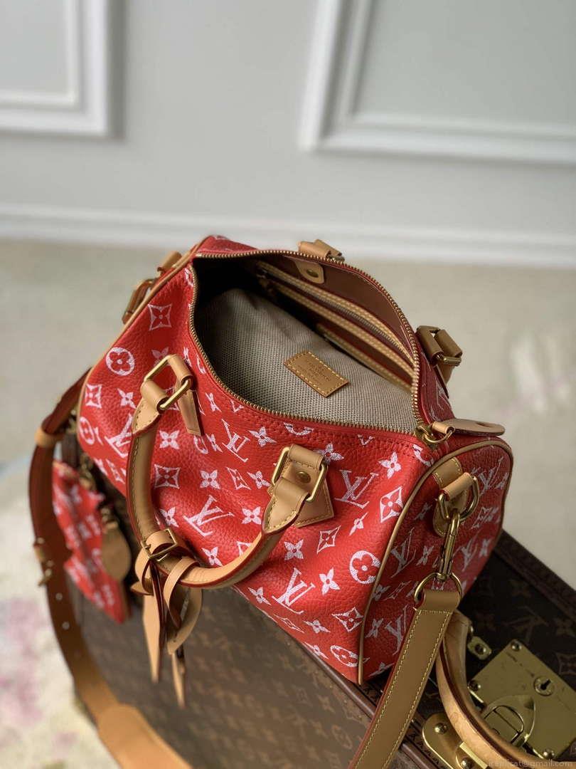 LV M24425 Louis Vuitton Speedy P9 Bandoulière 25 Bag Monogram Leather Red