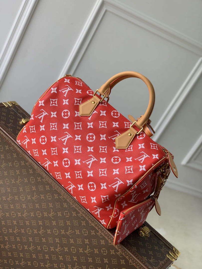 LV M24420 Louis Vuitton Speedy P9 Bandoulière 40 Bag Monogram Leather Red