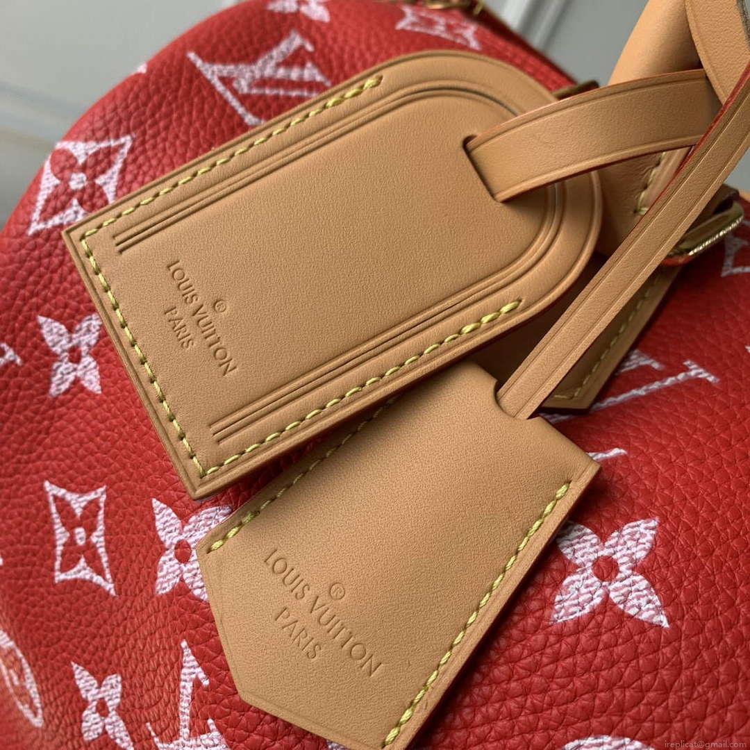 LV M24420 Louis Vuitton Speedy P9 Bandoulière 40 Bag Monogram Leather Red