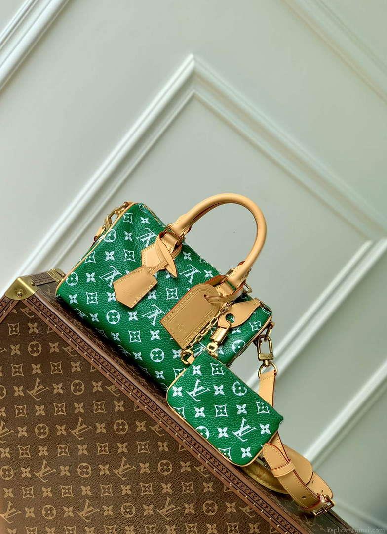 LV M24423 Louis Vuitton Speedy P9 Bandoulière 25 Bag Monogram Leather Green