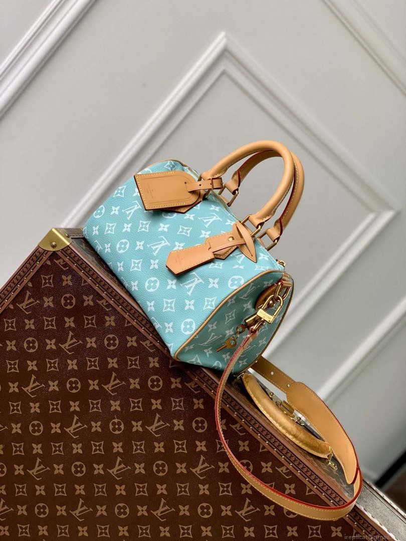 LV M24423 Louis Vuitton Speedy P9 Bandoulière 25 Bag Monogram Leather Light Blue