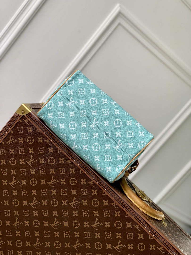 LV M24423 Louis Vuitton Speedy P9 Bandoulière 25 Bag Monogram Leather Light Blue