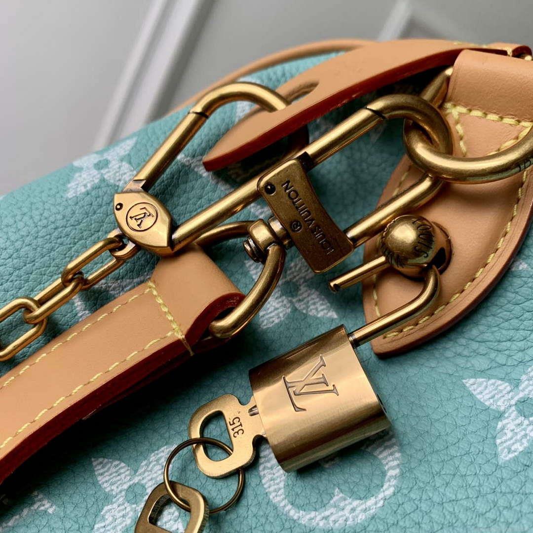 LV M24423 Louis Vuitton Speedy P9 Bandoulière 25 Bag Monogram Leather Light Blue