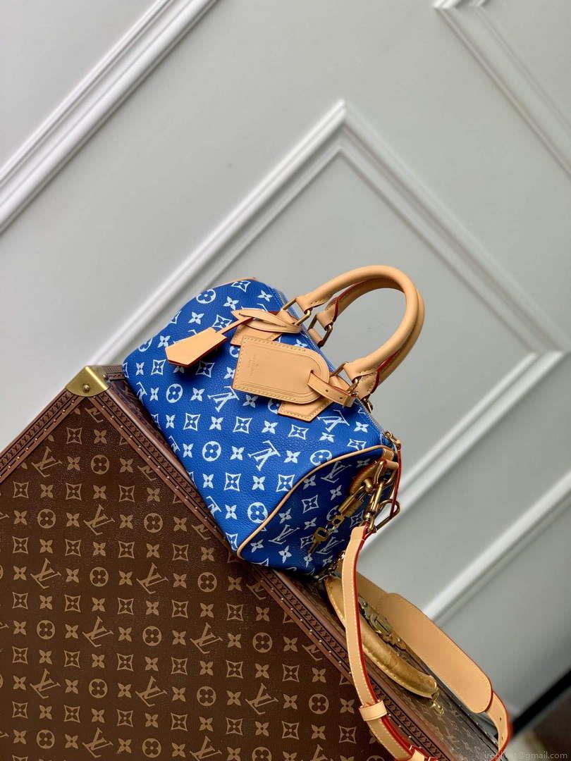 LV M24424 Louis Vuitton Speedy P9 Bandoulière 25 Bag Monogram Leather Blue