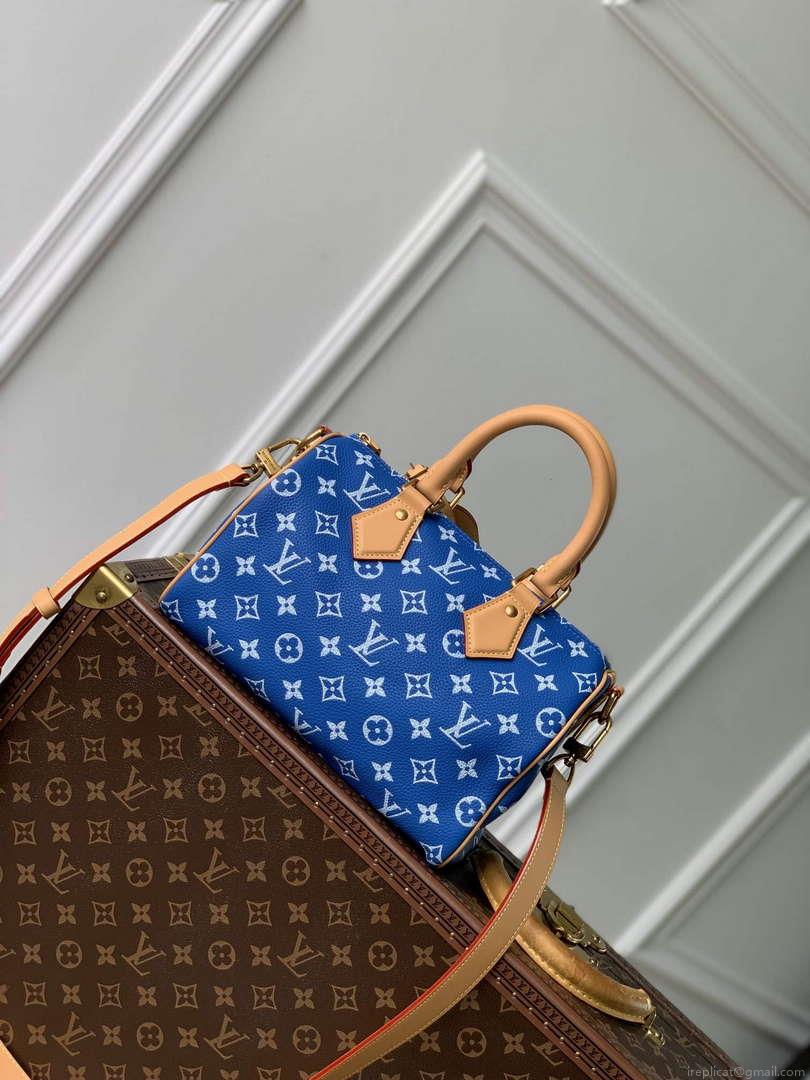LV M24424 Louis Vuitton Speedy P9 Bandoulière 25 Bag Monogram Leather Blue