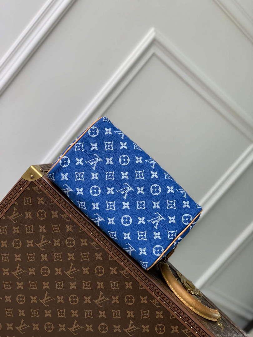 LV M24424 Louis Vuitton Speedy P9 Bandoulière 25 Bag Monogram Leather Blue