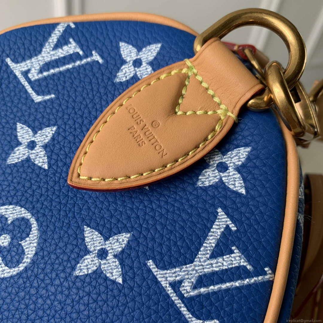 LV M24424 Louis Vuitton Speedy P9 Bandoulière 25 Bag Monogram Leather Blue