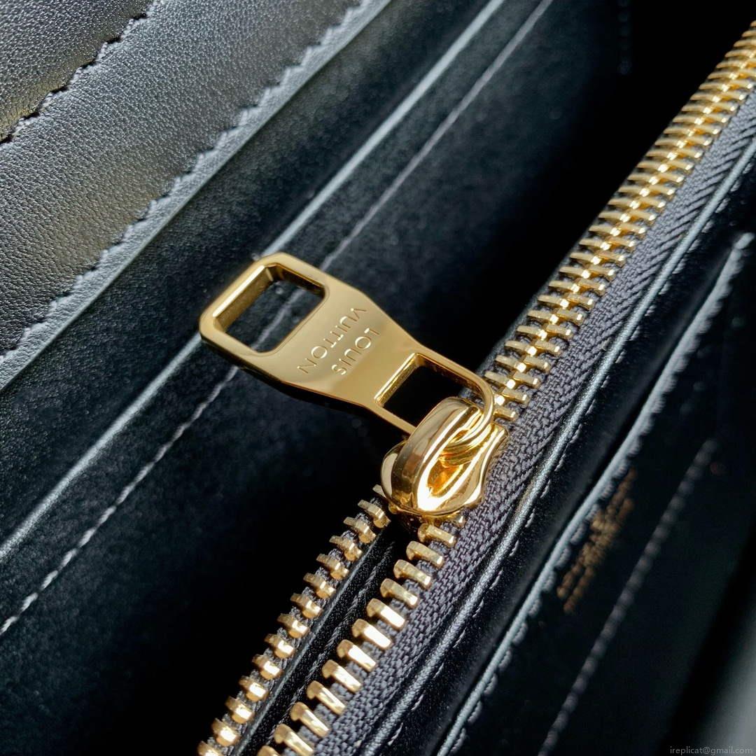 LV M24607 Louis Vuitton Capucines GM Souple Handbag Black