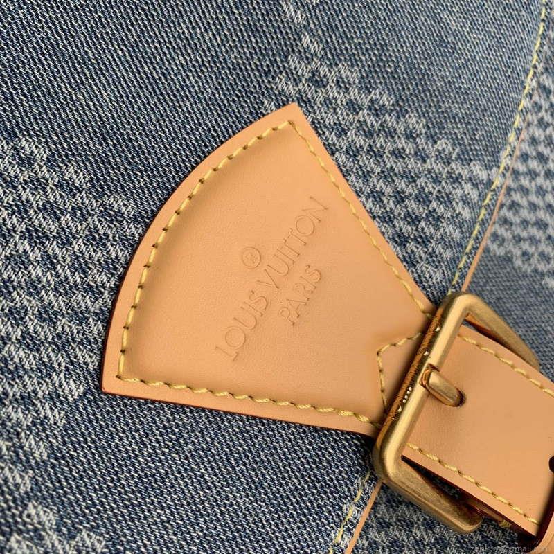 LV N40743 Louis Vuitton Montsouris Messenger MM Damier Cross-body Bag Blue