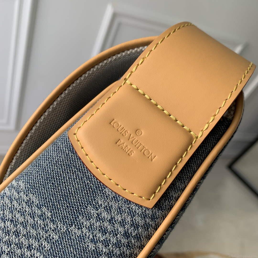 LV N40743 Louis Vuitton Montsouris Messenger MM Damier Cross-body Bag Blue