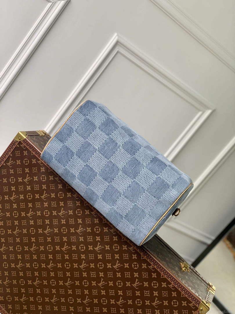 LV N40701 Louis Vuitton Speedy 40 Bandoulière Bag Blue