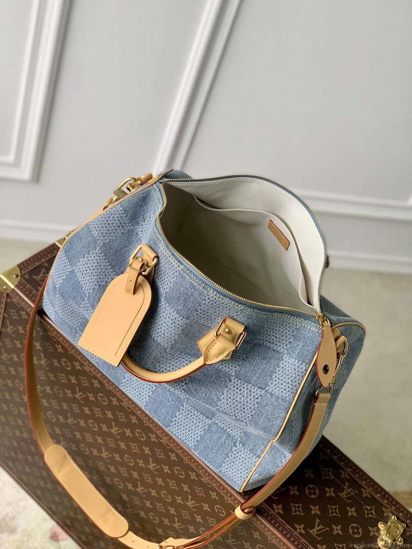 LV N40701 Louis Vuitton Speedy 40 Bandoulière Bag Blue